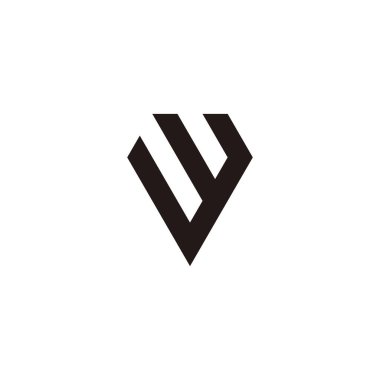 Letter W diamond geometric symbol simple logo vector
