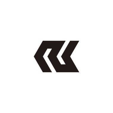 Letter RK direction geometric symbol simple logo vector