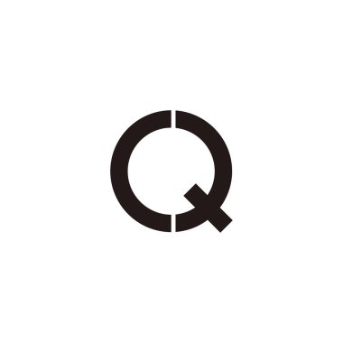 Letter C and Q circle geometric symbol simple logo vector