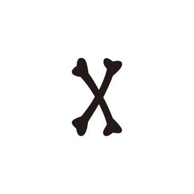 Letter x bone geometric symbol simple logo vector