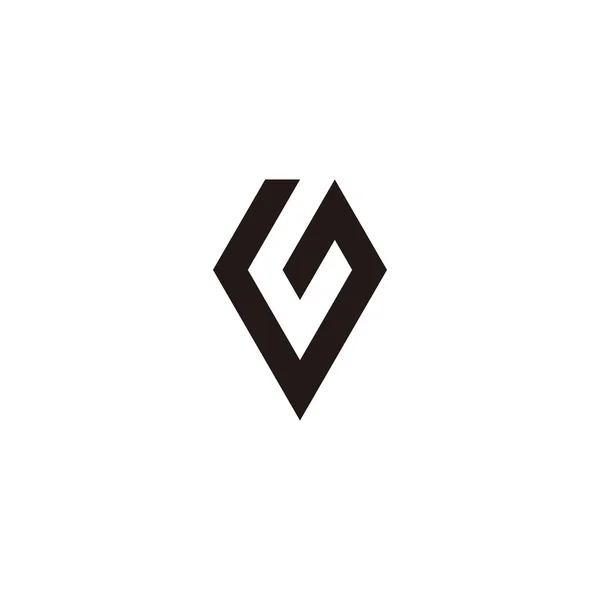 Letter Diamond Geometric Symbol Simple Logo Vector — Vector de stock