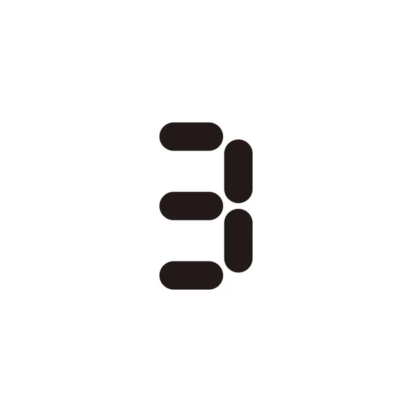 Номер Капсули Геометричний Символ Простий Вектор Логотипу — стоковий вектор