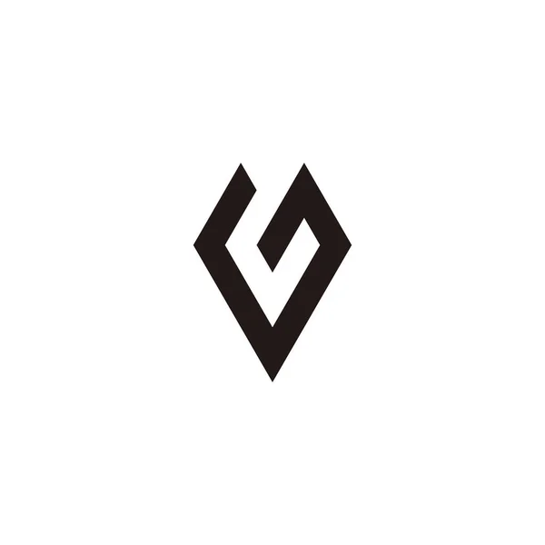 Геометрический Символ Сердца Буквы Простой Вектор Логотипа — стоковый вектор