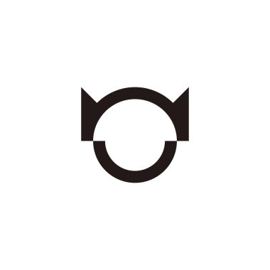 Robot smile geometric symbol simple logo vector