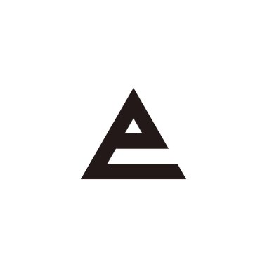 Letter e triangle geometric symbol simple logo vector