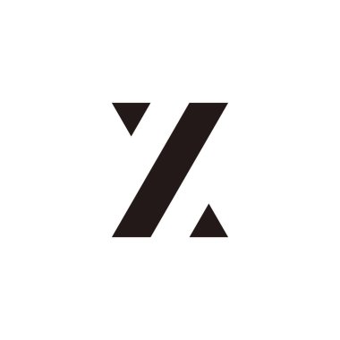Letter Z and X geometric symbol simple logo vector