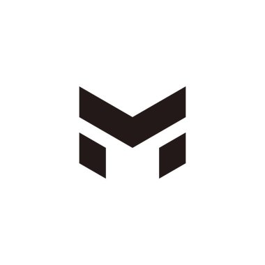 Letter M diamonds geometric symbol simple logo vector