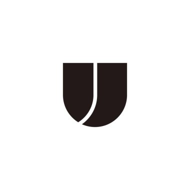 Letter J and U shield symbol simple logo vector