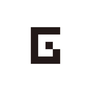 Letter G and e square geometric symbol simple logo vector