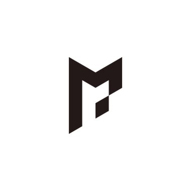 Letter M and r outline geometric symbol simple logo vector