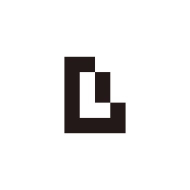 Letter G and L square geometric symbol simple logo vector