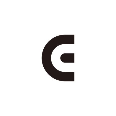 Letter E bullet geometric symbol simple logo vector