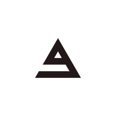 Number 9 triangle geometric symbol simple logo vector