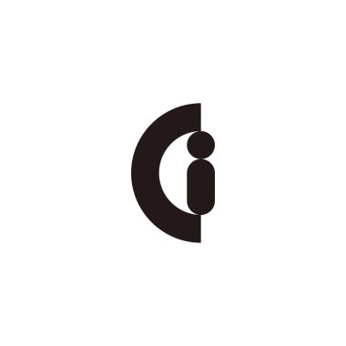 Letter C and i capsule and pill geometric symbol simple logo vector
