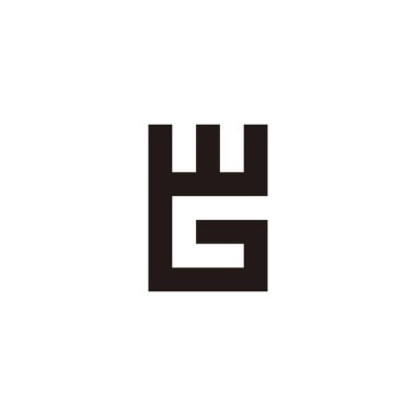 Letter W and G square geometric symbol simple logo vector