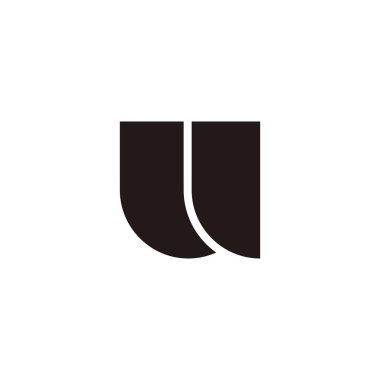 Letter L and U outline geometric symbol simple logo vector