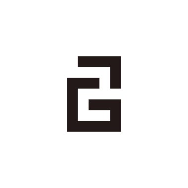 Letter G, number 2 square geometric symbol simple logo vector