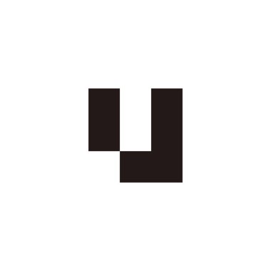 Letter J and U square geometric symbol simple logo vector