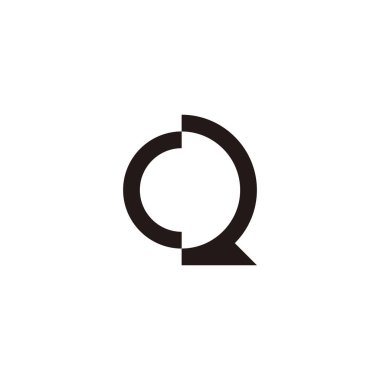 Letter Q and number 2 circle symbol simple logo vector