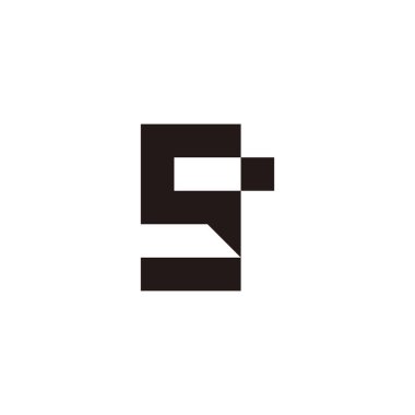 Letter S and Q square symbol simple logo vector
