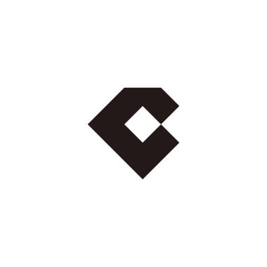 Letter C diamond, square geometric symbol simple logo vector