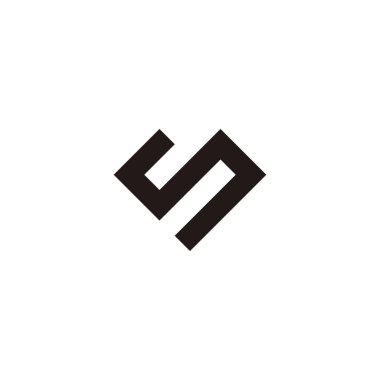 Letter S heart simple, geometric symbol simple logo vector
