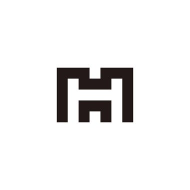 Letter M and H outline geometric symbol simple logo vector