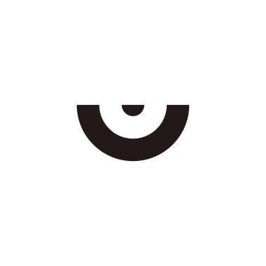 Smile, semicircle geometric symbol simple logo vector