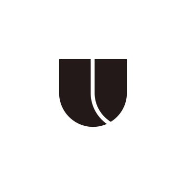 Letter L and U shield geometric symbol simple logo vector