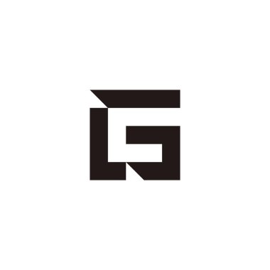 Letter L and G square geometric symbol simple logo vector