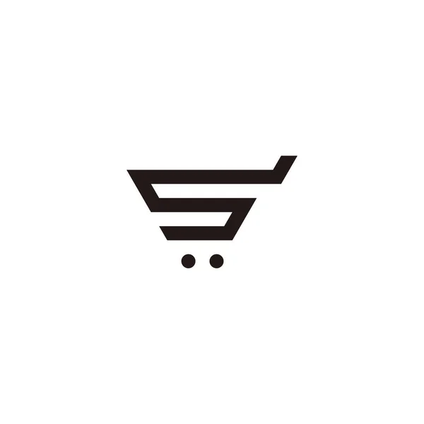 Letter Shopping Cart Geometric Symbol Simple Logo Vector — Image vectorielle