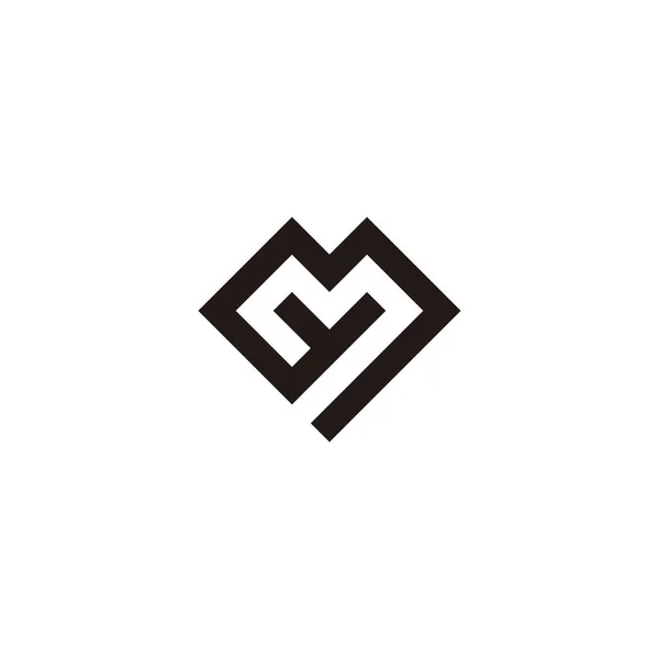 Letter Heart Line Symbol Simple Logo Vector — Vector de stock