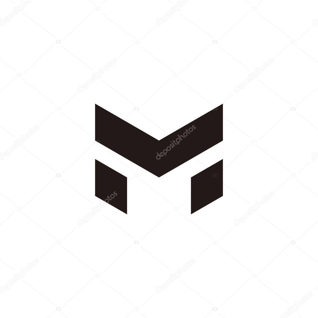 Letter M diamonds geometric symbol simple logo vector