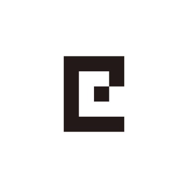 Letter e and G square geometric symbol simple logo vector