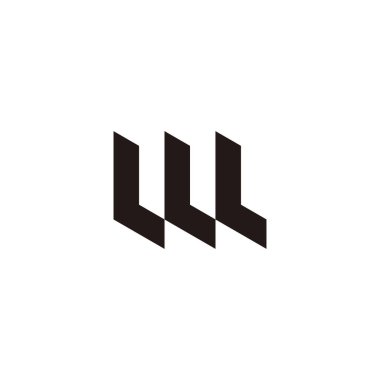 Three letter L, letter W geometric symbol simple logo vector