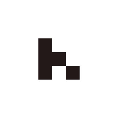 Letter T and H square geometric symbol simple logo vector