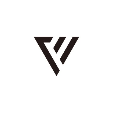 Letter r and W triangle geometric symbol simple logo vector