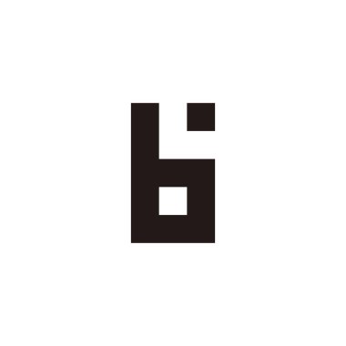 Letter b and number 6 square symbol simple logo vector