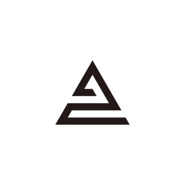 Letter A and number 2 triangle symbol simple logo vector