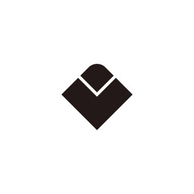 Letter v diamond geometric symbol simple logo vector