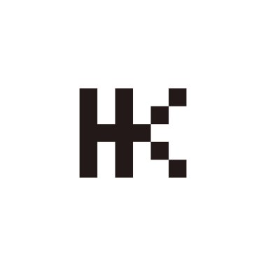 Letter H and K square geometric symbol simple logo vector