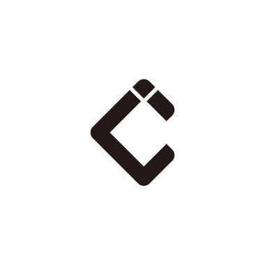 Letter C diamond geometric symbol simple logo vector