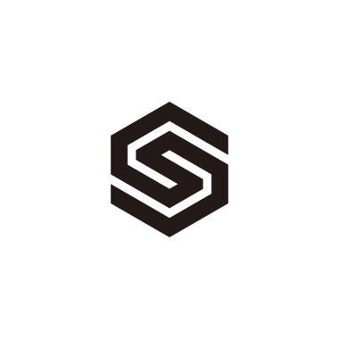 Two letter S hexagon geometric symbol simple logo vector