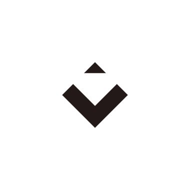letter V diamond geometric symbol simple logo vector