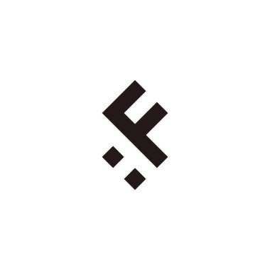 Letter F number 8 square geometric symbol simple logo vector