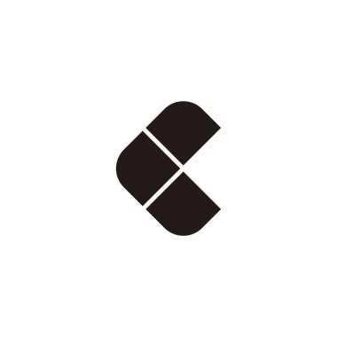 letter C diamonds geometric symbol simple logo vector