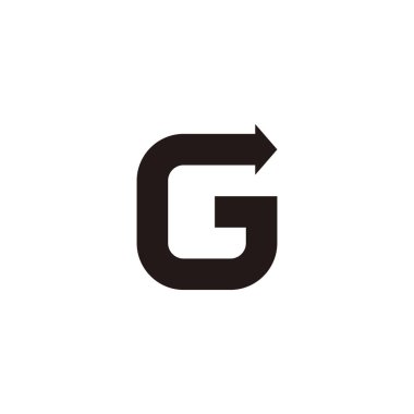 letter G direction geometric symbol simple logo vector