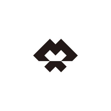 letter MX XM M X geometric symbol simple logo vector
