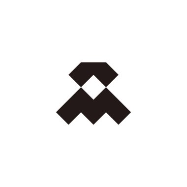 letter M diamond square geometric symbol simple logo vector