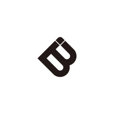 letter B diamond geometric symbol simple logo vector